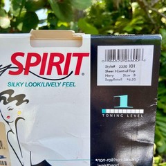 NOS Vintage 90s EASY SPIRIT Pantyhose Sheer Control Top Navy Size B New Y2K