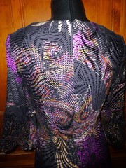 Vtg ALBERTO MAKALI BurnOut Velvet Printed Bow cocktail Party DRESS sz 8 M