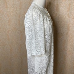 Vintage Action Scene By Rose Marie Reid White Lace House Dress Cover Up