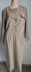 Vintage 1950s VIYELLA Wool/Cotton Abstract Print Dress Size 44 Scotland Flannel
