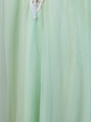 VTG WARD’S MINT GREEN GODDESS CHIFFON&LACE FULL SWEEP NIGHTGOWN NEGLIGEE*S/M
