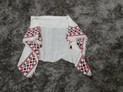 OLD VINTAGE HANDCRAFTED TRADITIONAL FOLK HEAD SCARF COTTON LOOM COLORED 1950