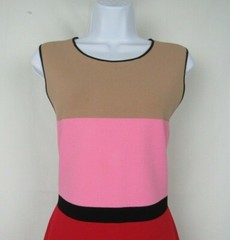 VTG 1990s 2000s DIANE VON FURSTENBERG SIZE LARGE COLOR BLOCK DRESS