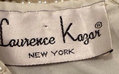 Vintage Lawrence Kazar NY 100% Silk Ivory Chic Bead/Sequin Wiggle Dress~10~EXC