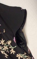 VINTAGE David Warren Cheongsam Style Black Floral Chiffon Dress Maxi Size: M