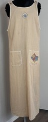 Vintage Teddi Beige Sleeveless Maxi Dress w/ Embroidered Accents – Size L