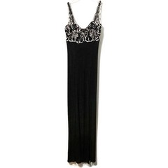 VTG 90s Marnie West Black White Soutache Formal Evening Elegant Gown Dress Sz 10