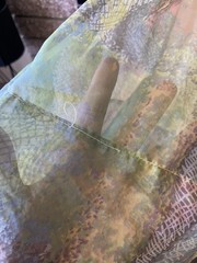 Vintage 1950s Colorful Party Dress Petticoat Fall Spring Watercolor Yellow small