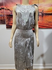 Blake Adams Vintage Evening Glam Gray Women’s Dress Fits S CHECK MEASURES #7