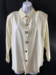 Vintage Pandora Casuals Womens Victorian Button Up Shirt Size Large Royalcore