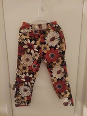 Vintage Corduroy Flower Pants 36.5″ Length, 29″ Waist.