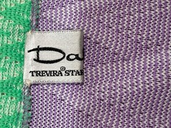 DALTON VINTAGE 60s Lilac Green White PolyKnit Fringes Wrap Skirt-Waist 32″ Sz12