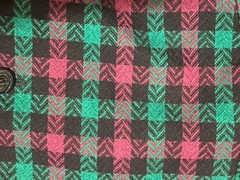 VTG 1970s Pendleton wool plaid jacket black teal and magenta, size 12
