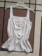 Frank Usher Vintage 3 Pieces, Skirt & Camisole Top & Jacket, Taupe, Size 38