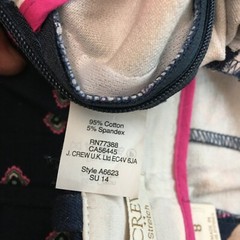 VTG J Crew Womens Mid Rise Casual Flat Front Floral Navy Blue Capri Pants Size 8