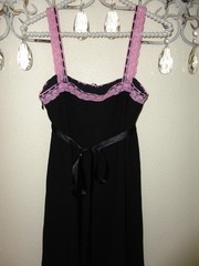 VTG ’90S NWT BETSEY JOHNSON BLACK & LILAC LACE EMPIRE WAIST BABYDOLL SLIP SIZE 2