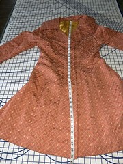 VTG Homemade Jacket Deep Apricot Color With Lining. With A Button Up A Line Cut.