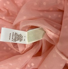 Vintage Halston 1970’s Heart Print Sheer Pink Nightgown With Ruffle Collar