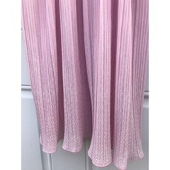 Vtg Rare Dress Liz Petites Inc. Pink Polyester Ribbed 70s Disco Mod Ruffles Boho