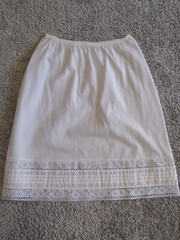 Vintage White Slip Skirt Lace Deena XS S