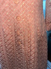 VTG Homemade Jacket Deep Apricot Color With Lining. With A Button Up A Line Cut.