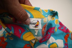 Vintage Hobie Cotton Hawaiian Floral Shirt Womens Jrs L 43″ Chest USA Made READ