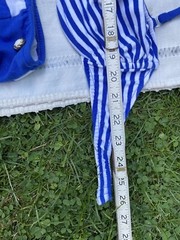 vintage pin up gabar nautical bikini swimsuit blue and white stripe