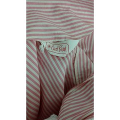 Vintage 50s Carol Brent Pink Candy Stripe Lace Belted Nightgown Robe House Dress