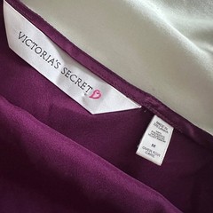 Vintage 90s Victoria’s Secret Purple Satin Pjs Cami & Shorts Set Slip Size M