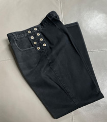VTG Lawman Womens Western High Rise Cotton Black Silver Tabs Denim Jeans Size 11
