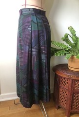 Vintage Geiger of Austria -Pleated Midi Skirt 100 % Wool Butterfly, S (EU40)
