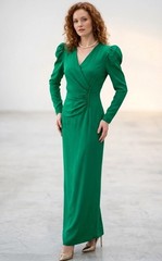 Carolina Herrera Green Silk Maxi Fits Size 6-8 Rare Vintage Formal