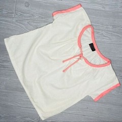 Vintage ruffinwear clovis sleepwear pajamas shirt w/ Coral pink trim and tie siz
