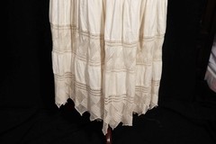 Rare Antique Edwardian French Cotton With Tiered Lace Petticoat 28″ Waist