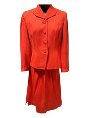 Vintage Union Made Red Skirt Suit Goldstein Chapman’s Broadmoor Fashions S