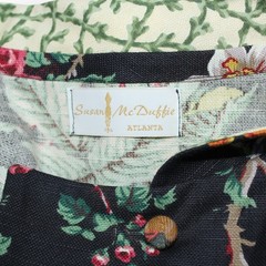 Vintage Susan McDuffie Atlanta Linen Chef Coat Jacket Art To Wear Floral L