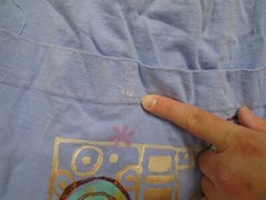 Vintage 90s Blue Fish Organic Flowy Dress Lagenlook Abstract Handpainted Size 1