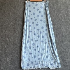 Derek Heart Blue Floral Mesh w/ Slip, Size M Regular, Polyester/Spandex