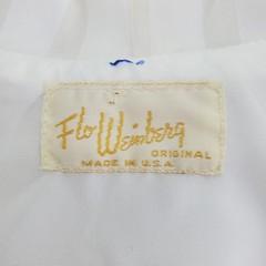 VTG Flo Weinberg Bridal Robe Size L White Shadow Stripe 3D Lace Trim Long Glam