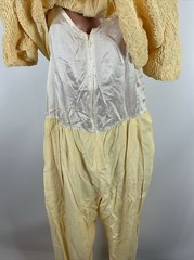 Vintage Yellow D. FRANK Jumpsuit Size M 90s Crop Vest Tapered Leg