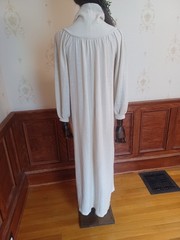 Vintage 1970s R. Michael Allen Ivory Boho Prairie Cowl Neck Knit Hostess Dress