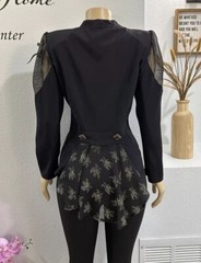 Vintage Black T.G. Design By Cindy Cardigan Blazer Size S Small Retro Jacket