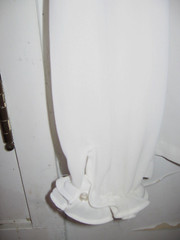 LOVELY VINTAGE WHITE CREPE BLOUSE WITH RUFFLES AND PINTUCKING