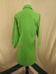 Sir James Hong Kong 1970s lime green long-sleeve collared shirt dress Small