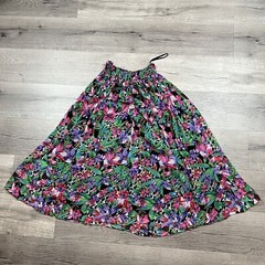 NEW Vinatge Diane Freis Floral Sequin Pleaded Colorful Midi Skirt
