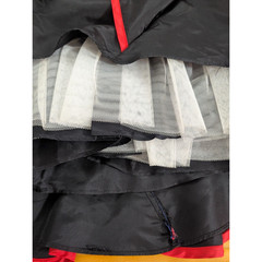 Vtg Hanna Lee Black Red Ruched Formal Dress Size 5/6 Glam Rock Goth Grunge
