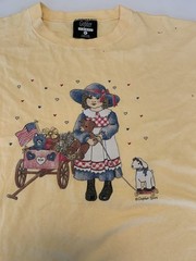 Vintage Granny Core Tshirt Graphic Yellow Prairie Cottage Pioneer USA 80’s L