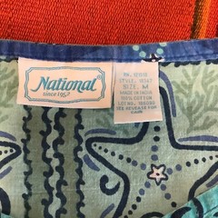 Coastal National blue greens star fish women’s long lounge dress size M leisure