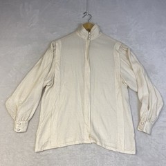 VTG Jerri Sherman Saks Fifth Avenue 100% Silk Frilly Lace High Neck Blouse 4/(S)