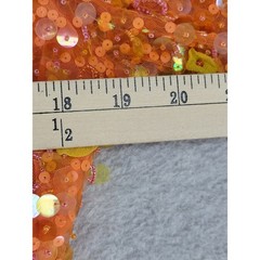 Vintage Silk Sequin Tunic Dress Orange Floral Beaded Tassel Boho Womens Size 16